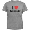 thumbnail image 1 of I Heart Nerds Heather Grey Adult T-Shirt - X-Large, 1 of 1