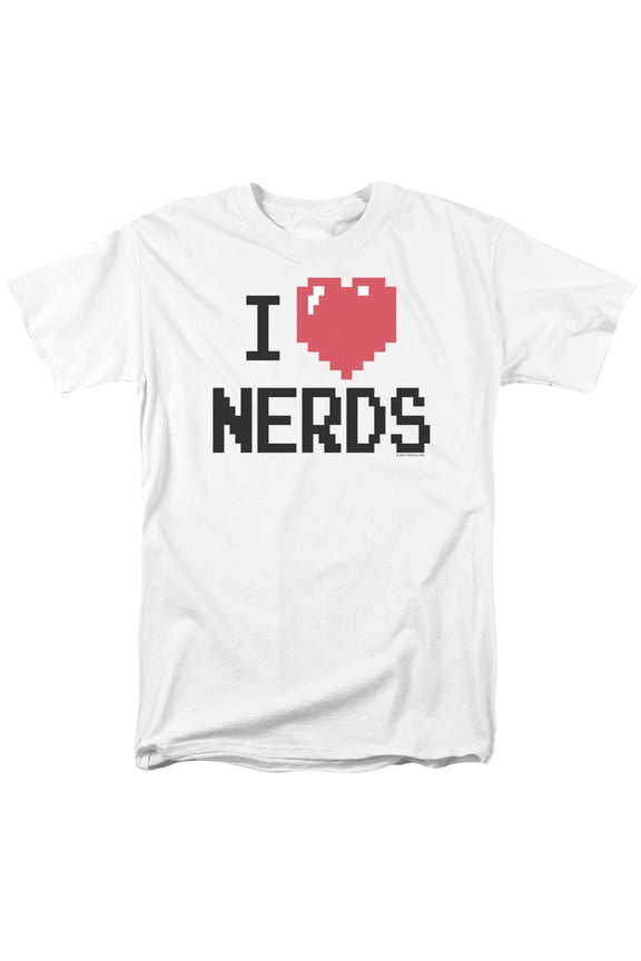 I Heart Nerds - Junior White Sheer Cap Sleeve Tee/Sm - Short Sleeve Shirt - Large