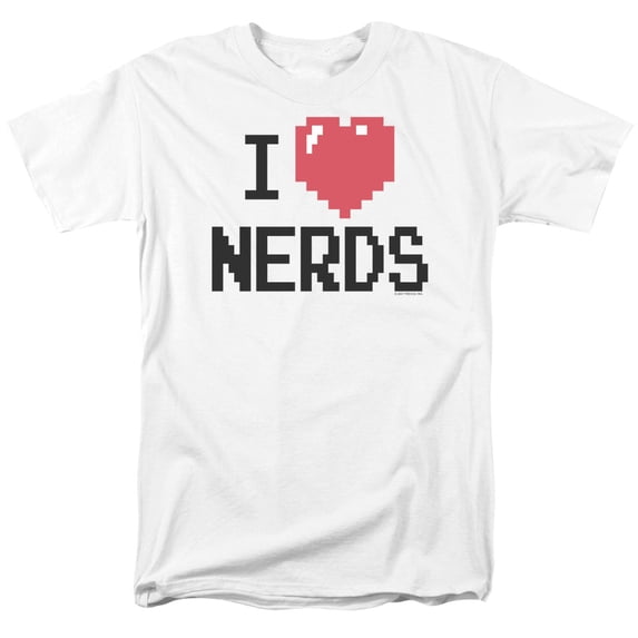 I Heart Nerds - Junior White Sheer Cap Sleeve Tee/Sm - Short Sleeve Shirt - XX-Large