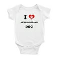thumbnail image 1 of I Heart Newfoundland Dog Funny Baby Rompers (White, 0-3 Months), 1 of 5