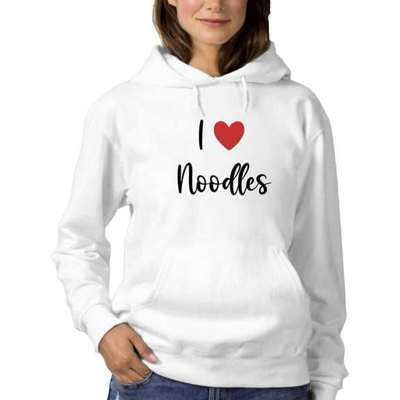 I Heart Noodles Hoodie Women -Smartprints Designs, Female 4X-Large