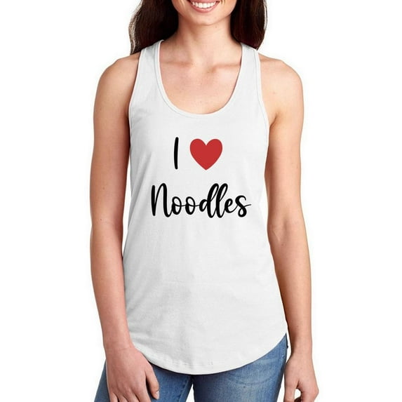 I Heart Noodles Racerback Tank Women -Smartprints Designs, Female XX-Large