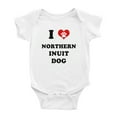 thumbnail image 1 of I Heart Northern Inuit Dog Funny Baby Rompers Bodysuit (White, 0-3 Months), 1 of 5
