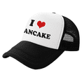 thumbnail image 1 of I Heart Pancake Love Food Funny Trucker Hat Mesh Cap Unisex Black, 1 of 5