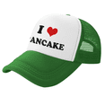 thumbnail image 1 of I Heart Pancake Love Food Funny Trucker Hat Mesh Cap Unisex Green, 1 of 5