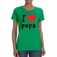 thumbnail image 1 of I Heart Papa Shaped T-Shirt Women -Image by Shutterstock, Female Small, 1 of 4