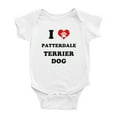 thumbnail image 1 of I Heart Patterdale Terrier Dog Funny Baby Bodysuits (White, 3-6 Months), 1 of 5