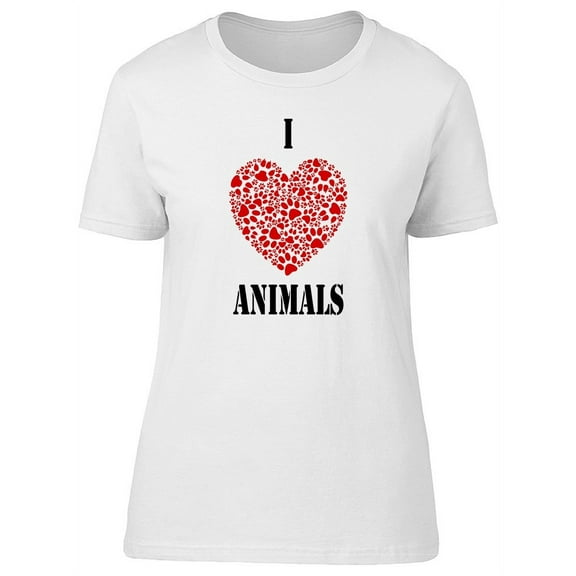 I Heart Paw Animals T-Shirt Women -Image by Shutterstock, Female x-Large