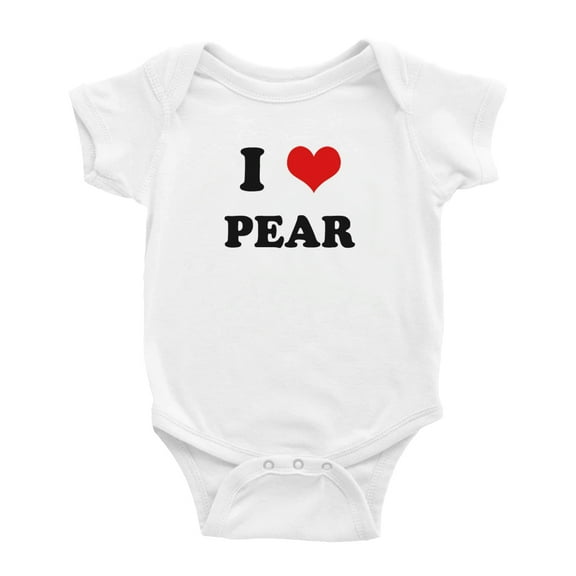 I Heart Pear Love Food Funny Baby Rompers (White, 6-12 Months)