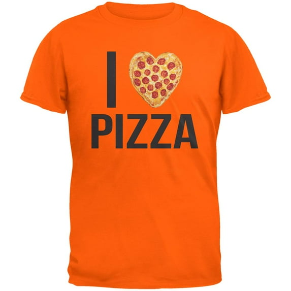 I Heart Pepperoni Pizza Orange Adult T-Shirt - 2X-Large