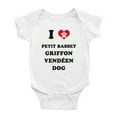 thumbnail image 1 of I Heart Petit Basset Griffon Vendéen Dog Funny Cute Baby Rompers Baby Clothes (White, 6-12 Months), 1 of 5