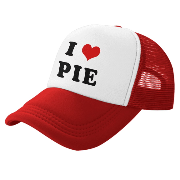 I Heart Pie Love Food Funny Trucker Hat Mesh Cap Unisex Red