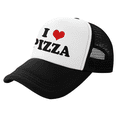 thumbnail image 1 of I Heart Pizza Love Food Funny Trucker Hat Mesh Cap Unisex Black, 1 of 5