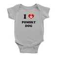 thumbnail image 1 of I Heart Pomsky Dog Funny Cute Baby One-pieces (Gray, 0-3 Months), 1 of 5