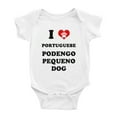 thumbnail image 1 of I Heart Portuguese Podengo Pequeno Dog Funny Baby Bodysuits (White, 18-24 Months), 1 of 5