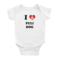 thumbnail image 1 of I Heart Puli Dog Funny Baby Jumpsuits Newborn Clothes (White, 6-12 Months), 1 of 5