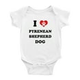thumbnail image 1 of I Heart Pyrenean Shepherd Dog Funny Cute Baby Rompers Bodysuit (White, 0-3 Months), 1 of 5