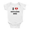 thumbnail image 1 of I Heart Rottador Dog Funny Cute Baby Bodysuit Romper (White, 12-18 Months), 1 of 5