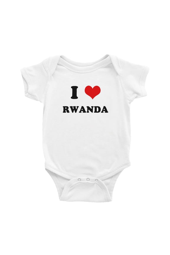 I Heart Rwanda Love Rwanda Funny Baby Rompers Baby Clothes (White, 0-3 Months)