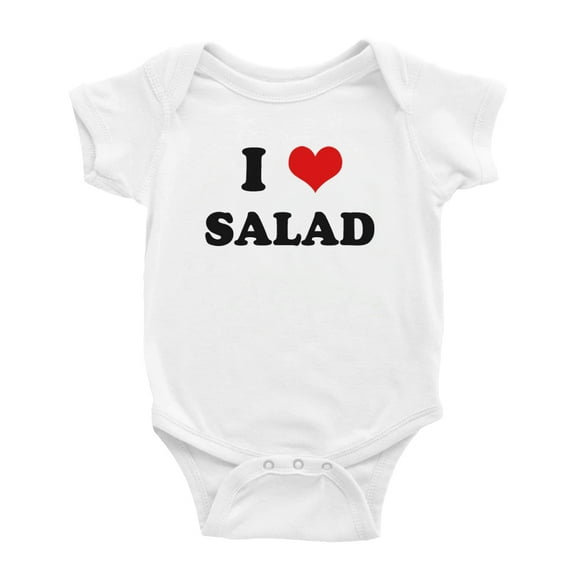 I Heart Salad Love Food Funny Baby Rompers Bodysuit (White, 12-18 Months)