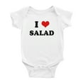 thumbnail image 1 of I Heart Salad Love Food Funny Baby Rompers Bodysuit (White, 6-12 Months), 1 of 5
