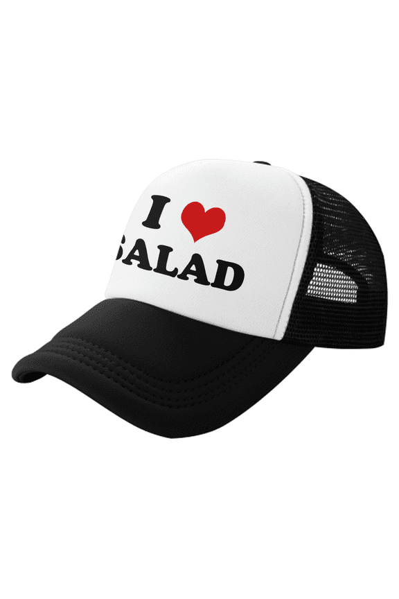 I Heart Salad Love Food Funny Trucker Hat Mesh Cap Unisex Black