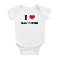 thumbnail image 1 of I Heart San Diego Love Funny Cute Baby Romper (White, 3-6 Months), 1 of 5