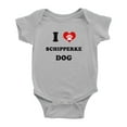thumbnail image 1 of I Heart Schipperke Dog Funny Cute Baby Jumpsuits Newborn Clothes (Gray, 18-24 Months), 1 of 5