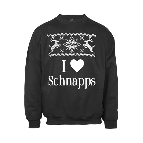 I Heart Schnapps Christmas Ugly Sweater - Black - X-Large