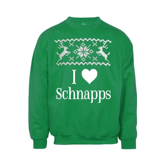 I Heart Schnapps Christmas Ugly Sweater - Green - Small