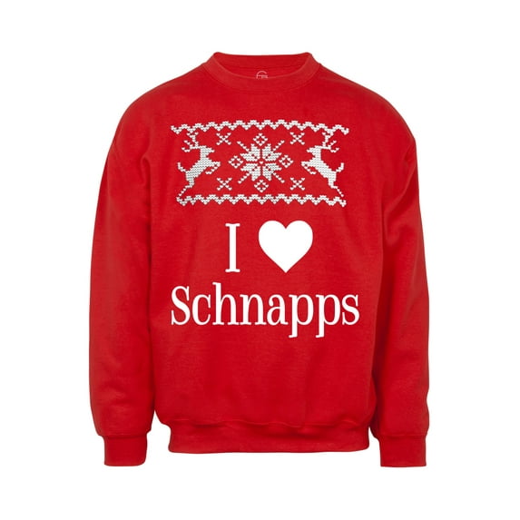 I Heart Schnapps Christmas Ugly Sweater - Red - 4X-Large