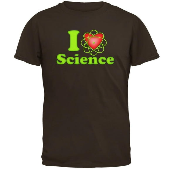 I Heart Science Atom Mens T Shirt Brown X-LG
