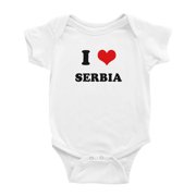 I Heart Serbia Love Serbia Funny Cute Baby Jumpsuits Newborn Clothes White, 12-18 Months
