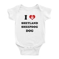 thumbnail image 1 of I Heart Shetland Sheepdog Dog Funny Cute Baby One-pieces (White, 0-3 Months), 1 of 5