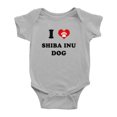 thumbnail image 1 of I Heart Shiba Inu Dog Funny Baby Bodysuits (Gray, 18-24 Months), 1 of 5