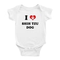 thumbnail image 1 of I Heart Shih Tzu Dog Funny Cute Baby Rompers Baby Clothes (White, 0-3 Months), 1 of 5