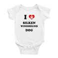 thumbnail image 1 of I Heart Silken Windhound Dog Love Pest Funny Baby Jumpsuits Newborn Clothes (White, 18-24 Months), 1 of 5