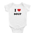 thumbnail image 1 of I Heart Soup Love Food Funny Cute Baby Bodysuit Romper (White, 3-6 Months), 1 of 5