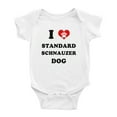 thumbnail image 1 of I Heart Standard Schnauzer Dog Funny Baby Bodysuits Unisex (White, 0-3 Months), 1 of 5