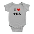 thumbnail image 1 of I Heart Tea Love Food Funny Baby Jumpsuits Newborn Clothes (Gray, 0-3 Months), 1 of 5