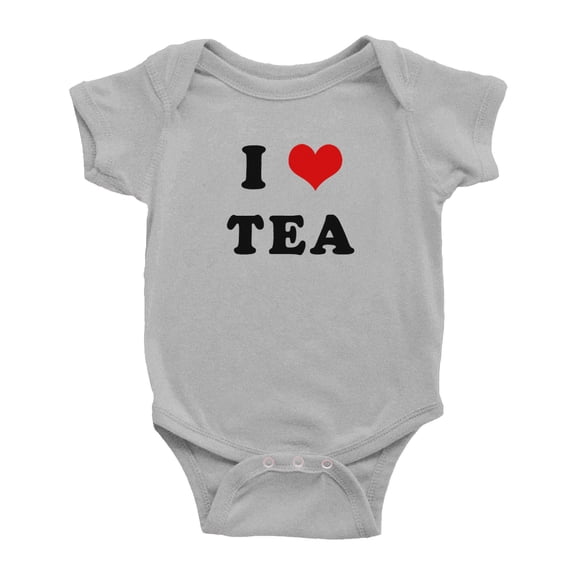 I Heart Tea Love Food Funny Baby Jumpsuits Newborn Clothes (Gray, 12-18 Months)