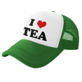 thumbnail image 1 of I Heart Tea Love Food Funny Trucker Hat Mesh Cap Unisex Green, 1 of 5