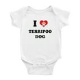 thumbnail image 1 of I Heart Terripoo Dog Funny Cute Baby Rompers Bodysuit (White, 6-12 Months), 1 of 5