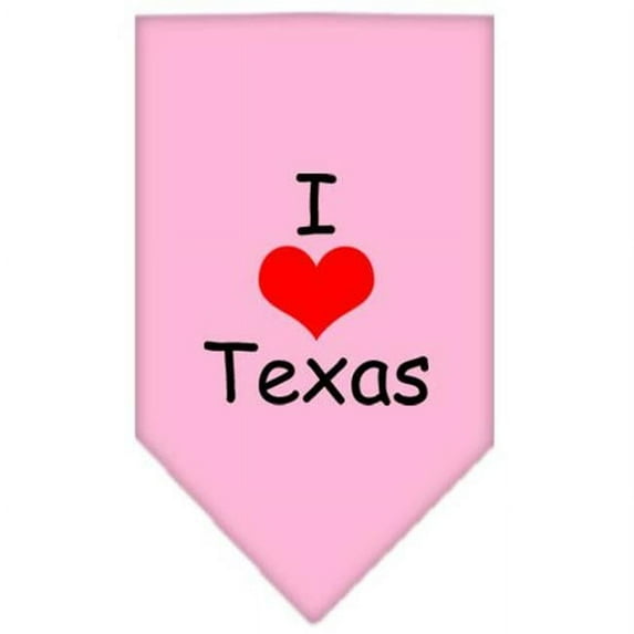 I Heart Texas Screen Print Bandana Light Pink Large