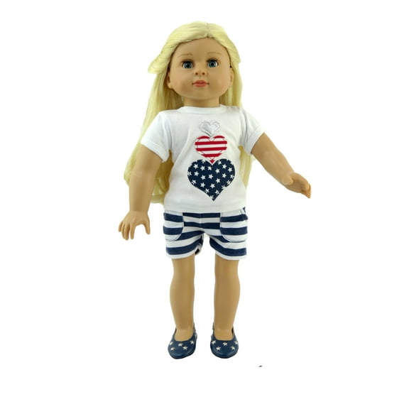 I Heart The USA Short Set For 18 Inch Dolls