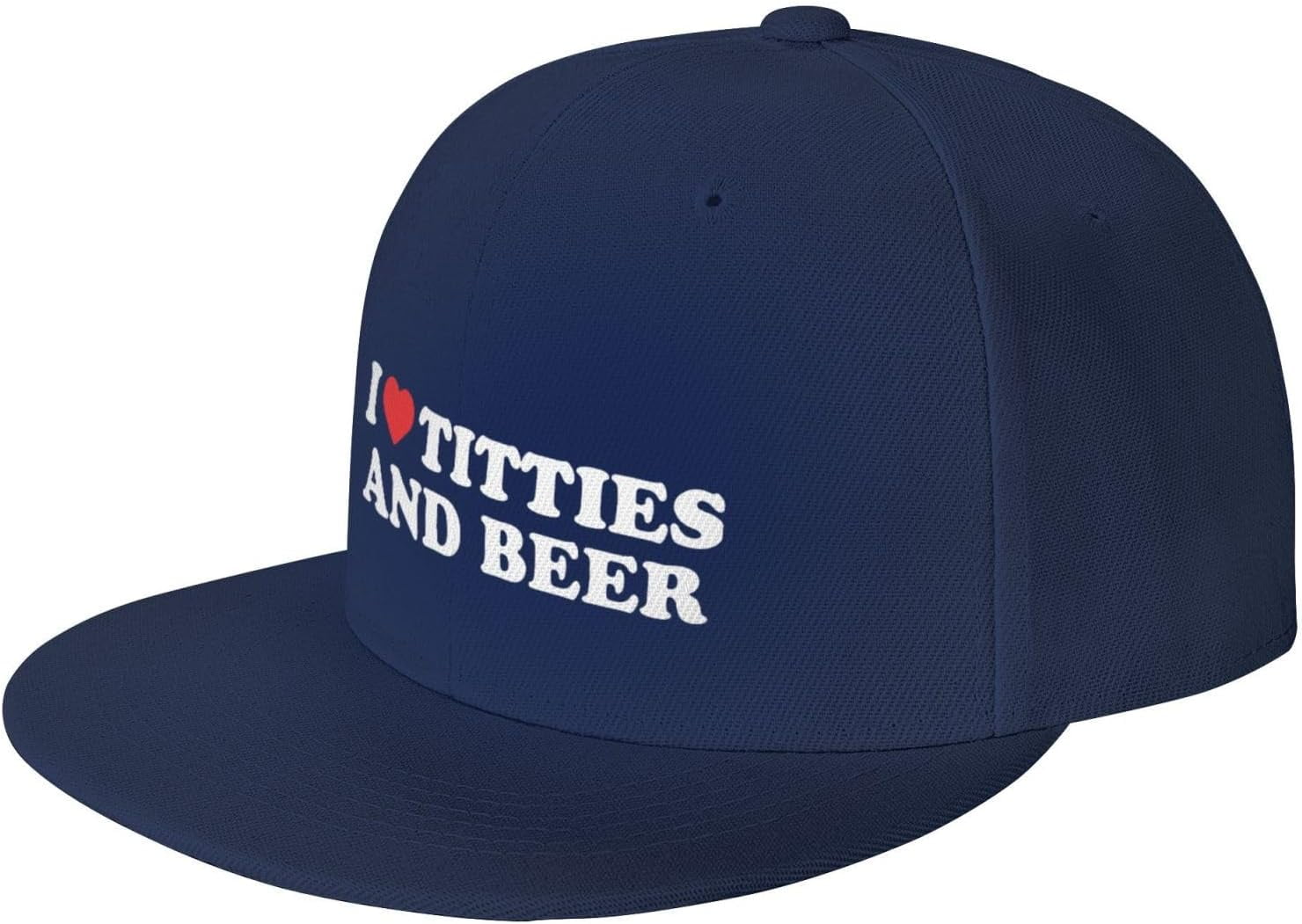 I Heart Titties and Beer Flat Brim Baseball Cap Men's and Women's