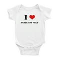 thumbnail image 1 of I Heart Track And Field Love Sports Fans Funny Baby Jumpsuits Newborn Clothes (White, 12-18 Months), 1 of 5