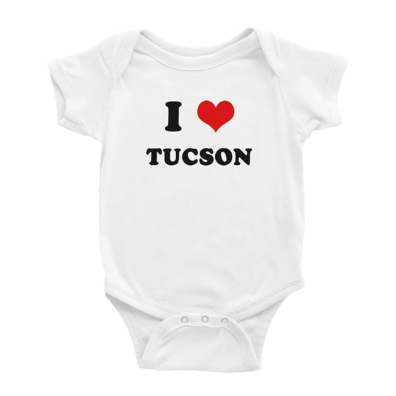 I Heart Tucson Love Funny Cute Baby Rompers (White, 3-6 Months)
