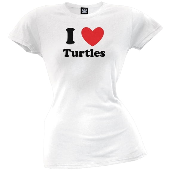 I Heart Turtles Juniors T-Shirt - Large