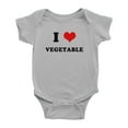 thumbnail image 1 of I Heart Vegetable Love Food Funny Cute Baby Rompers Newborn Outfits (Gray, 3-6 Months), 1 of 5